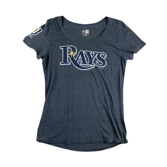 Tampa Bay Rays New Era Women's 20th Anniversary LG T-Shirt 1998-2018 Devil Rays - Picture 1 of 10